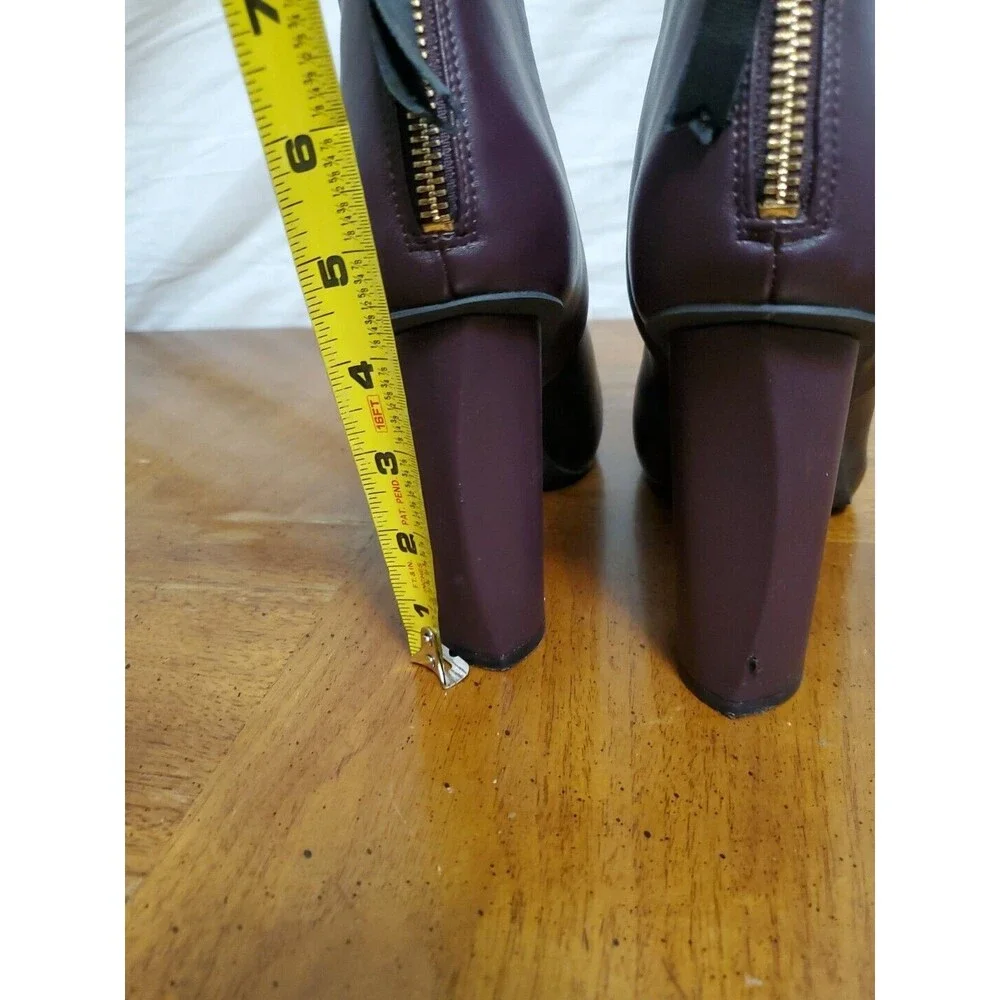 Cabi Bisset Leather Black Mulberry Color Block Booties Boots Size 10 Shoes